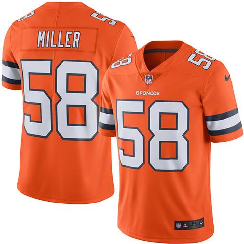 Nike Broncos #58 Von Miller Orange Youth Stitched NFL Limited Rush Jersey - Click Image to Close
